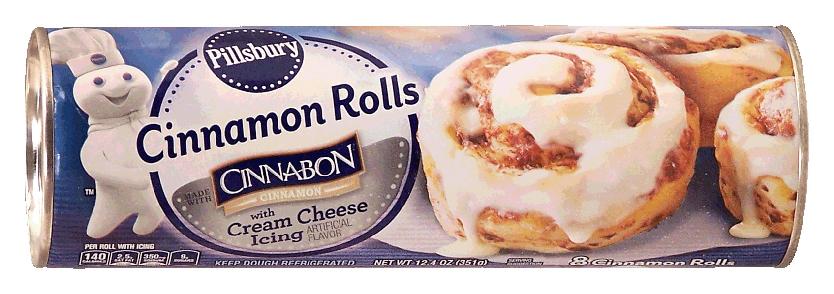 Pillsbury  8 Cinnamon Rolls made with cinnabon cinnamon, with cream cheese icing dough Full-Size Picture